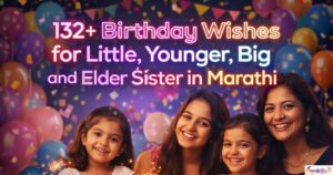 132+Birthday Wishes for Little, Younger, Big and Elder Sister in Marathi